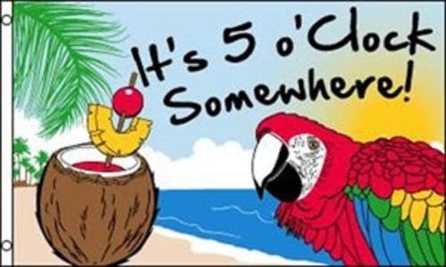 Large 3'x5' It's 5 O'Clock Somewhere Flag Polyester Flag for UTV, ATV, Sandrail & RV Tumblr Online