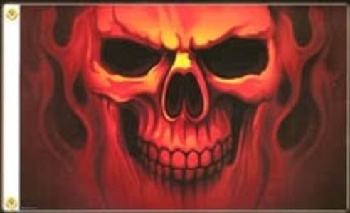 Large 3'x5' Ghost Flame Skull Polyester Flag for UTV, ATV, Sandrail & RV Choice For Sale