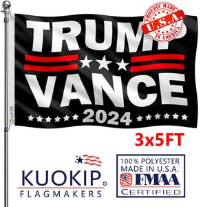 Double Sided Black Trump Vance 2024 Flag 3x5 Made in USA Outdoor Heavy Duty 3 Ply Polyester Trump Flag with White Starting Tape and 2 Brass Grommets Online Online Free Shipping
