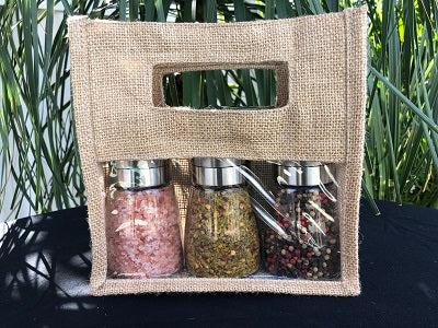 3 Pack BBQ Gift Bag with Stainless Steel Grinders Pick A Best For Sale