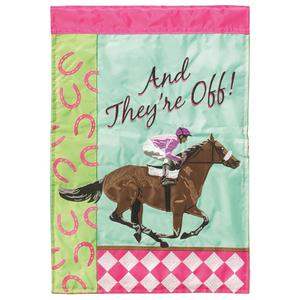 And They're Off Horseracing Party Flag - Large Outlet Excellent
