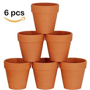Lot of 6 Terracotta Clay Pots Outlet Genuine