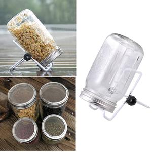 1 Set Glass Sprouter Jars Wide Mouth Mason Jars Seed Sprouting Jar Kit for Home Kitchen Garden (450ml /940ml with Lid and Rack) Explore Online