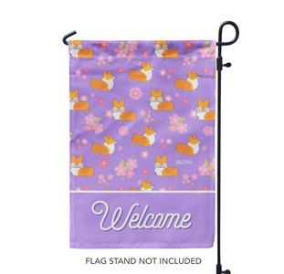 "Cherry Blossom" Corgi Garden Flag Supply