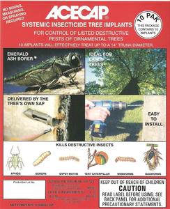 Acecap - Systemic Insecticide Tree Implants - 1/4" - 10/pack Free Shipping Comfortable