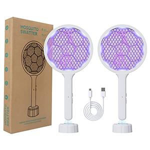 2 Pcs Electric Fly Swatter Racket, Bug Zapper Racket and Mosquito Zapper Racket 8 LED High Voltage Handheld Cheap Hot Sale