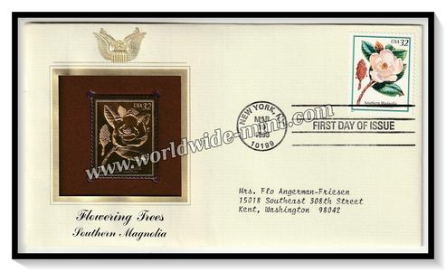 1998 USA Flowering Trees Southern Magnolia - Gold Replica FDC #FE122 Cheap