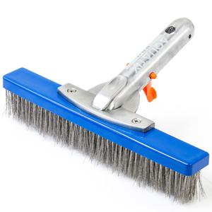 Aquatix Pro Heavy Duty Pool Brush, Durable 10" Swimming Pool Cleaner Brush Best for Tackling Stubborn Stains, Aluminium Handle & Stainless Steel Bristles, Suitable for Concrete & Gunite Pools Where To Buy Low Pice